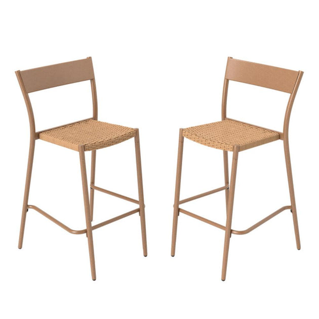 Hivvago Patio Barstools Set of 2 Light Brown 2