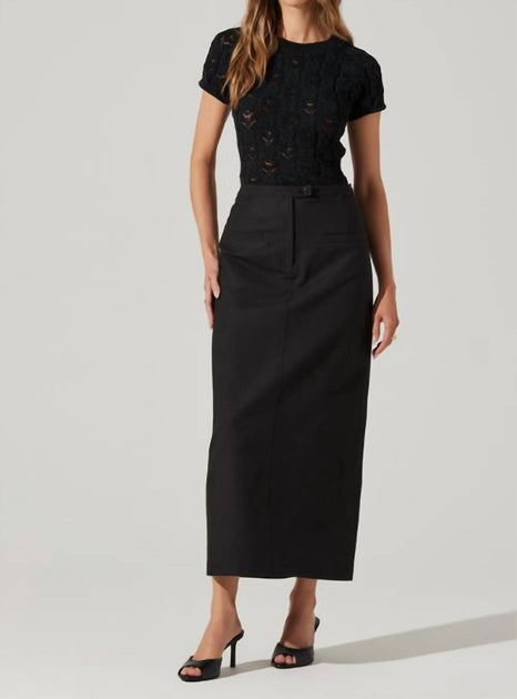 ASTR Sibley Midi Skirt Black Small 4