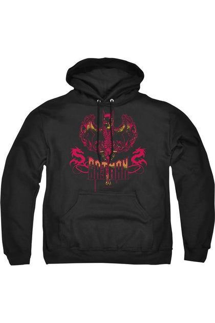 Gildan Batman Heart Of Fire Hoodie Black Large 2