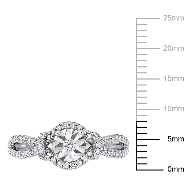 Mimi & Max Crossover Engagement Ring Sterling Silver US 6 4