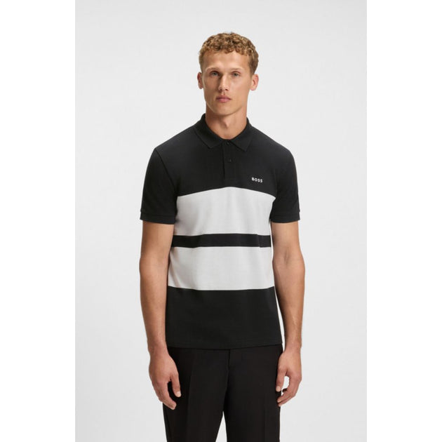 Boss Cotton-pique Polo Shirt Schwarz/Klein 4