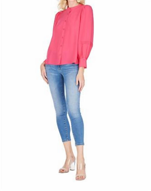 Jade Sleeve Pleated Blouse Pink Small 3