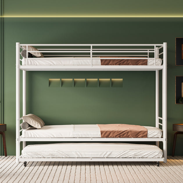 Streamdale Twin over Twin Bunk Bed with Trundle White 2