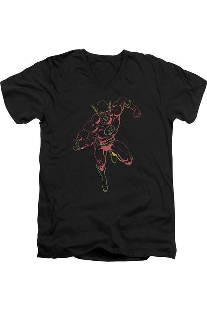 T-shirt col en V Gildan Justice League Flash Noir Medium 2