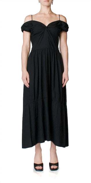 Vince Twist Front Maxi Dress Black US 2 2