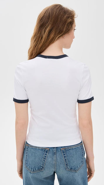 rag & bone Mia Ringer Tee White Multi X-Small 4