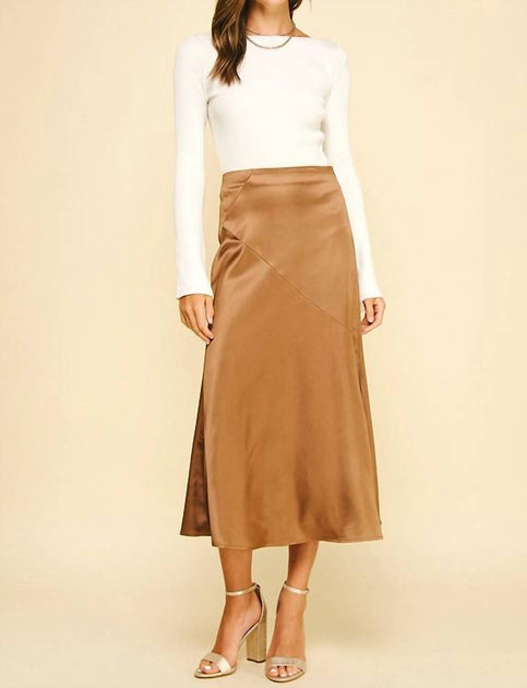PINCH Paris Midi Skirt Brown Medium 2