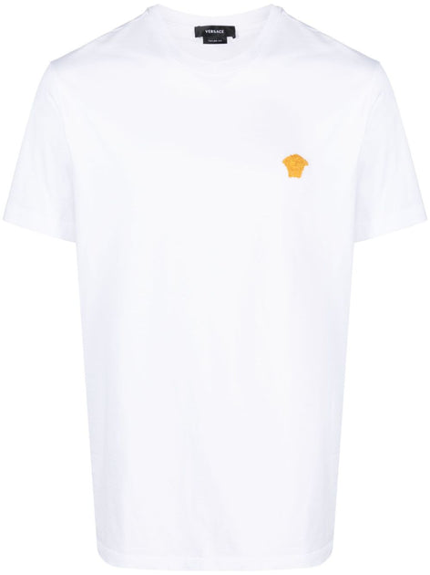 T-shirt Versace Mélange Soie-Nylon Regular Fit Blanc Small 2