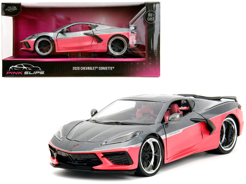 Jada 2020 Chevrolet Corvette Pink Slips Gris/Rose 1/24 3