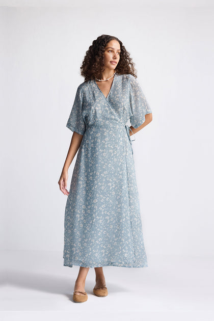 Reistor Maxi Wickelkleid Blau XL 4