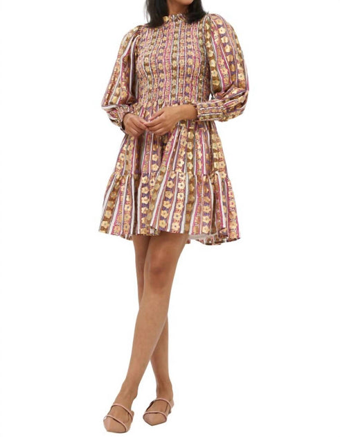 Oliphant Smocked Flirty Robe Multi Large 2