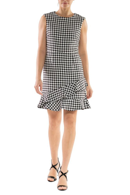 TRUEDAMES Checkerboard Shift Dress Black US 10 2