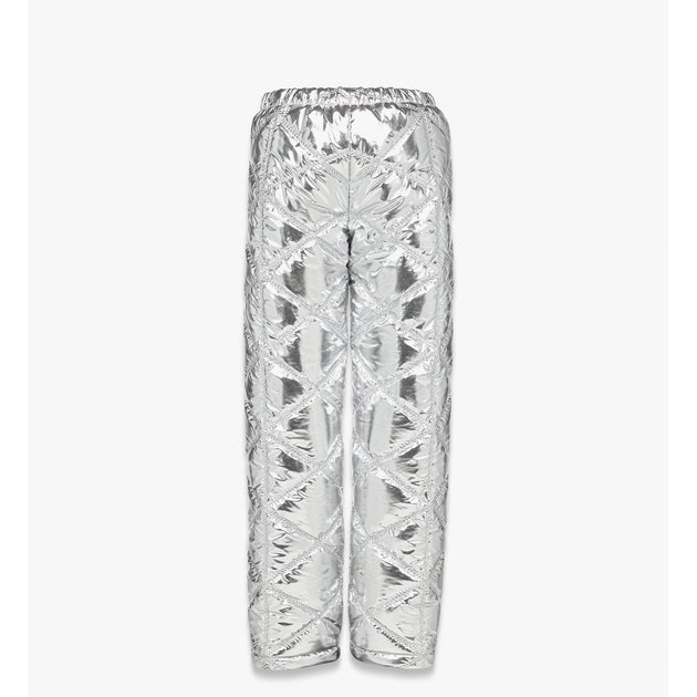 MCM Après-ski Padded Nylon Pants Silver Medium 4
