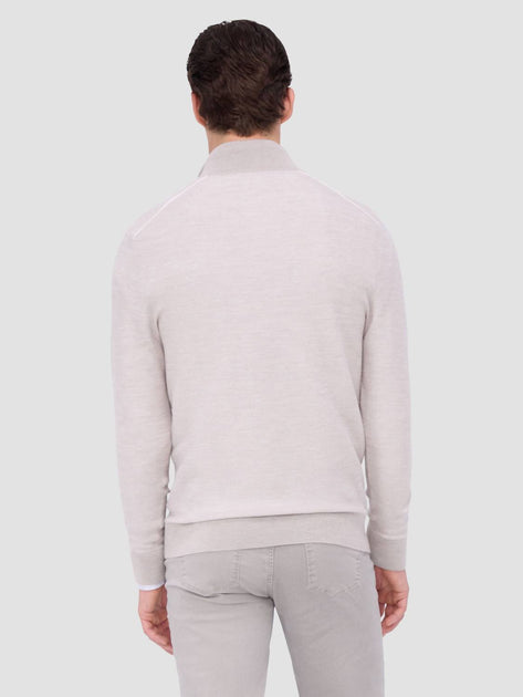 Bugatchi Uomo Half Zip Sweater Beige XXL 3