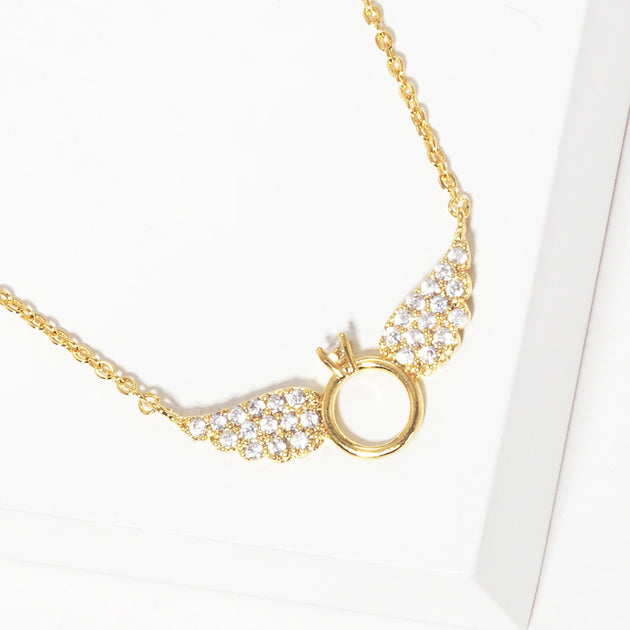FASHNZFAB Wings Pendant Necklace Silver 3