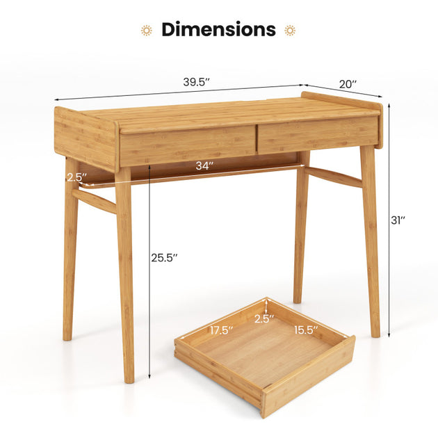 Hivvago Bamboo Writing Desk Natural 5