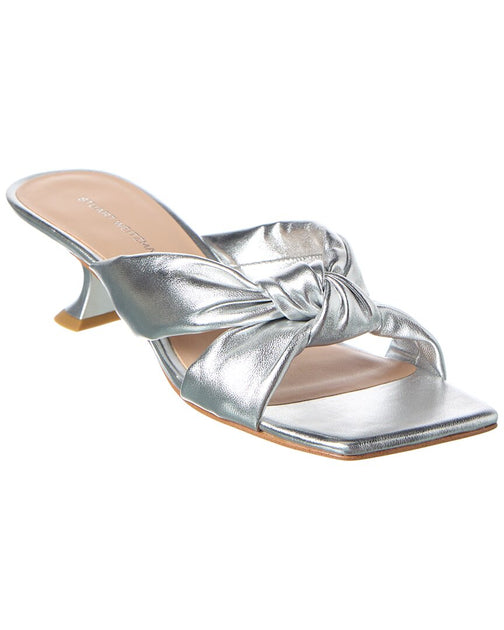 Stuart Weitzman Playa Knot Leather Sandal Beige US 6.5 2