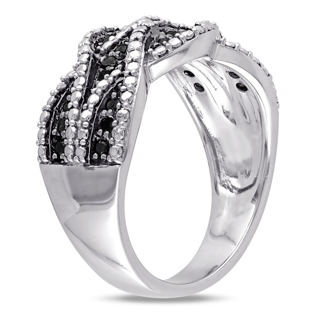 Mimi & Max Black Diamond Double Twist Ring Black US 6 4