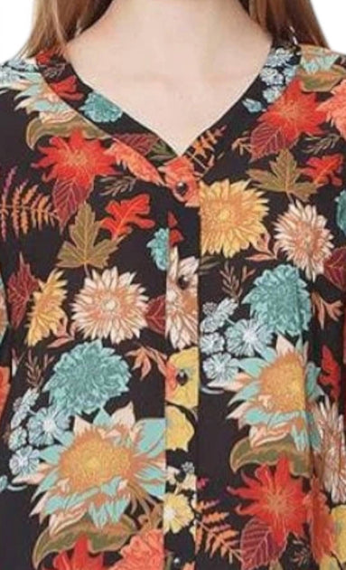 ISLE by Melis Kozan Poet Long Sleeve Top Black Large 3