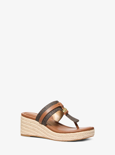 Michael Kors Zoe Wedge Sandal Brown US 9.5 4