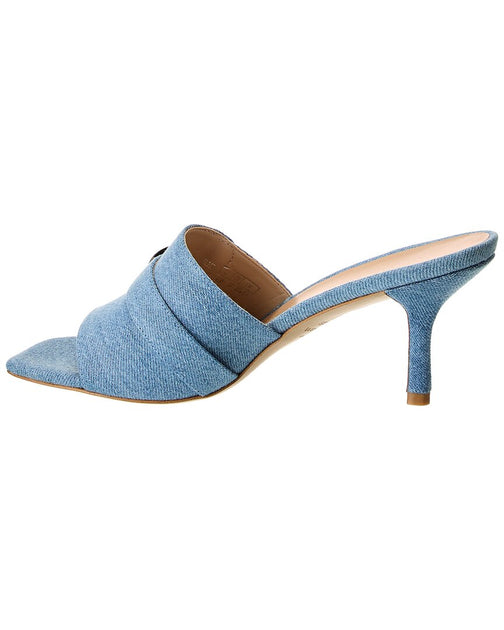 Stuart Weitzman Maverick Slide 75 Denim Sandal Blue US 6.5 3