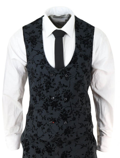 Oliver Tweed 3 Piece Velvet Dinner Suit Black US 42 Regular 4
