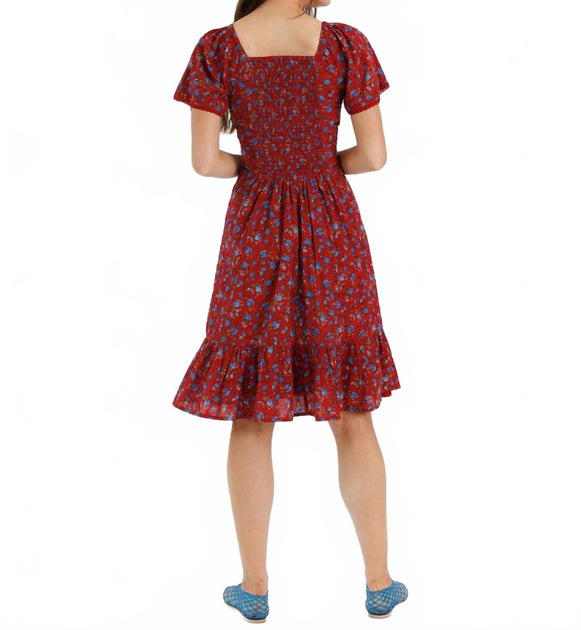 DOWNEAST Serena Midi Dress Red Small 4