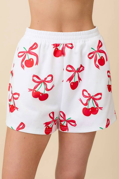 Mainstrip Cherries This Christmas Lounge Shorts White Medium 2