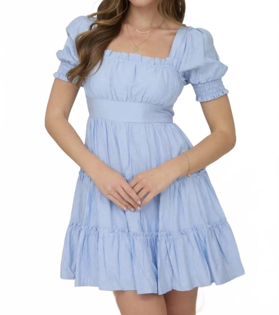 Blu Pepper Trägerloses Tiered Mini-Kleid Blau Medium 2