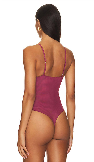 Free People Night Rhythm Corset Bodysuit Red XSmall 4