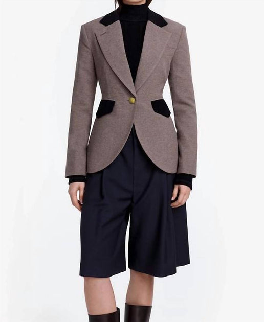 Smythe Blocked Seamed Blazer Grey US 2 2