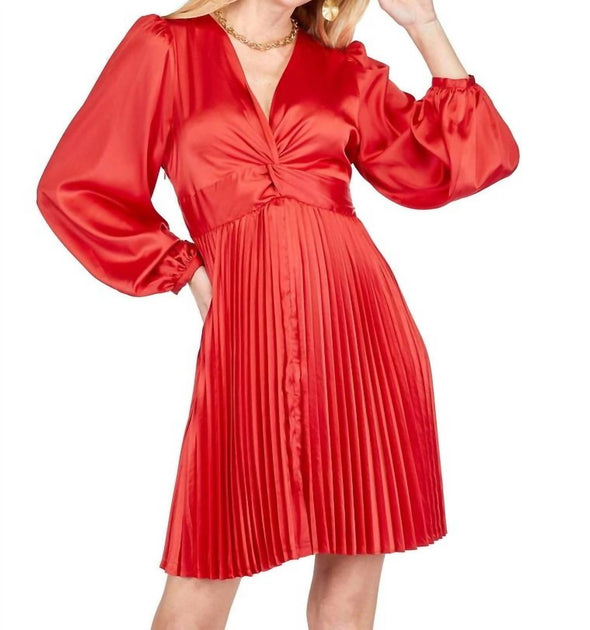 Joy Joy Twist Dress Red Small 2