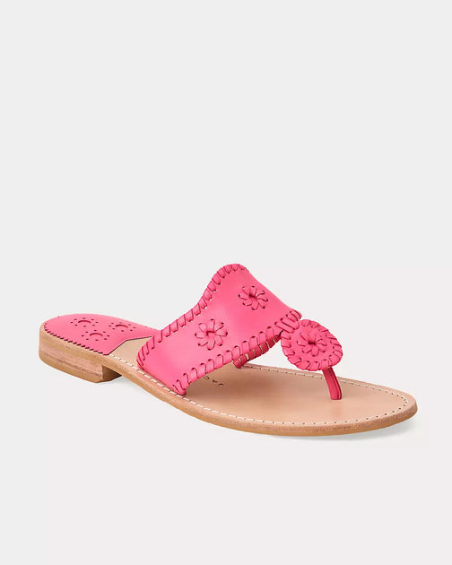 Lilly Pulitzer Jack Rogers Jacks Leather Flat Sandal Silver US 9 2