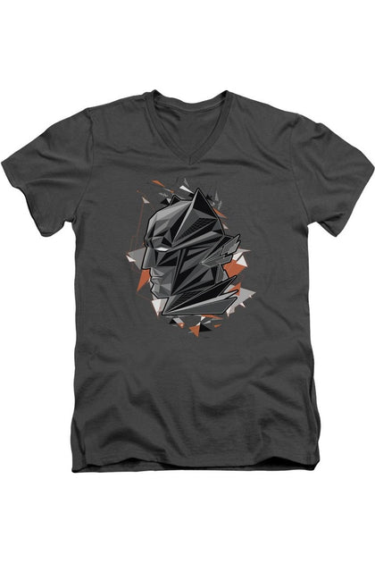 Gildan Batman V Superman Bat Head Tech V-Neck Grey Large 2