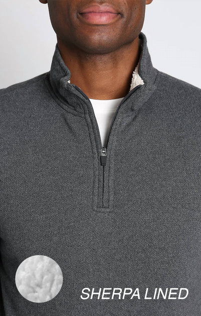 JACHS NEW YORK Quarter Zip Pullover Sweatshirt Grey 2X 4