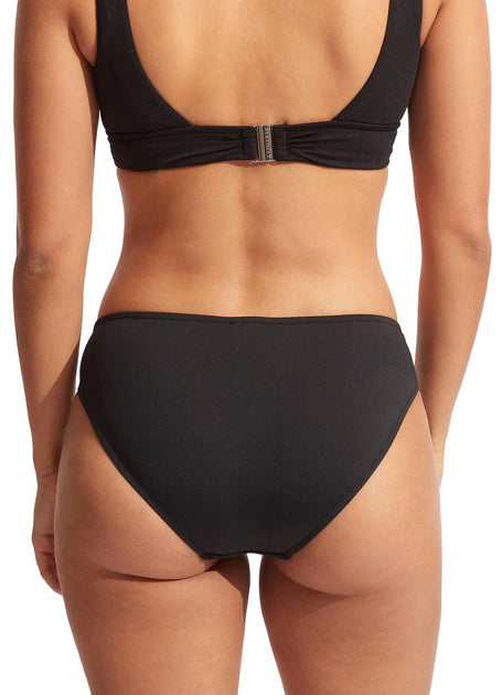Seafolly Safari Spot Twist Bikini Bottom Black US 12 3