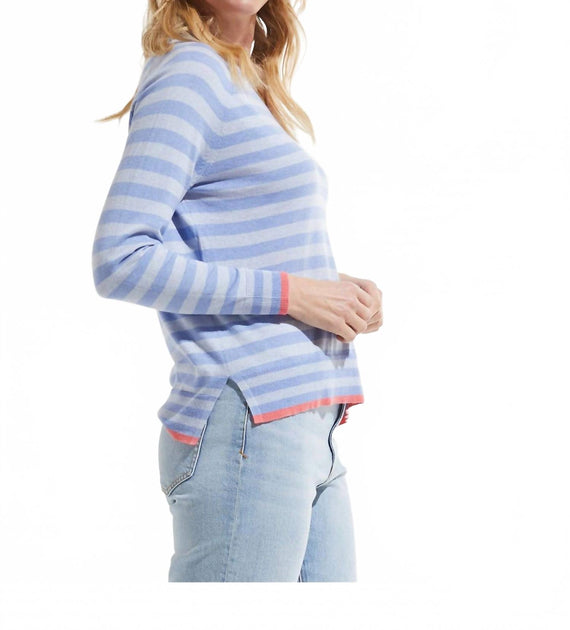 Zaket & Plover Stripe V Sweater Blue XSmall 3