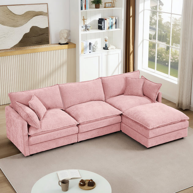 Streamdale Modular Sectional Sofa Pink 102 Inch 2