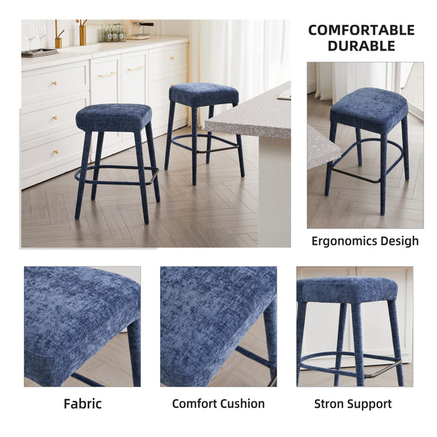 Streamdale Backless Bar Stool Blue 4
