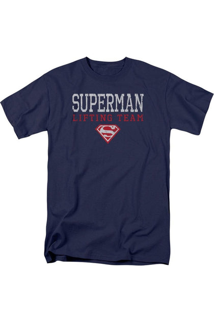 Gildan Superman Lifting Team T-Shirt Blue Medium 2