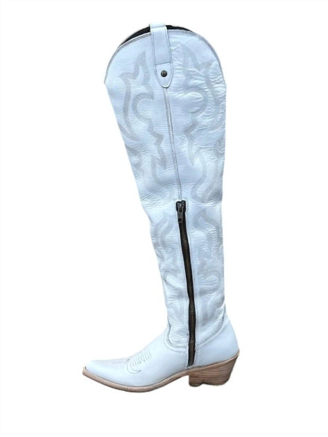 Liberty Black Allyssa Boots White US 8.5 3
