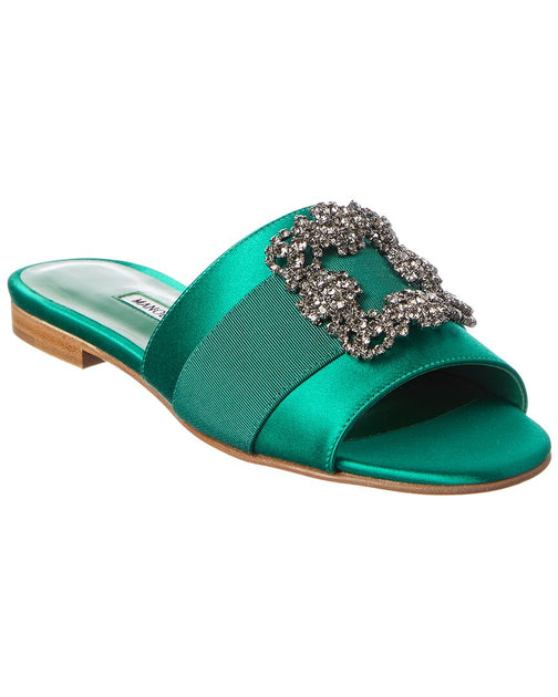 Manolo Blahnik Martamod Satin Sandal Blue EU 36 2