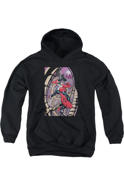 Gildan Batman Harley Youth Hooded Sweatshirt Black Large 2