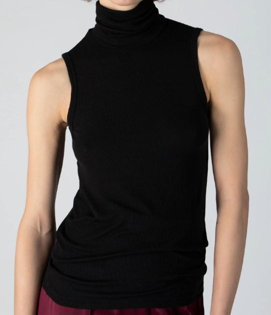 ATM Women's Modal Rib Sleeveless Top Black Large 3
