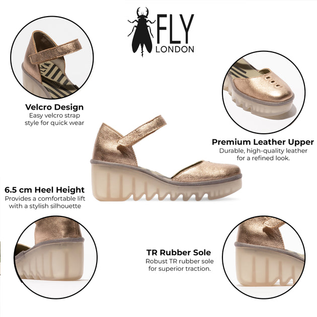 Fly London BISO305FLY Wedge Sandals Black EU 42 3
