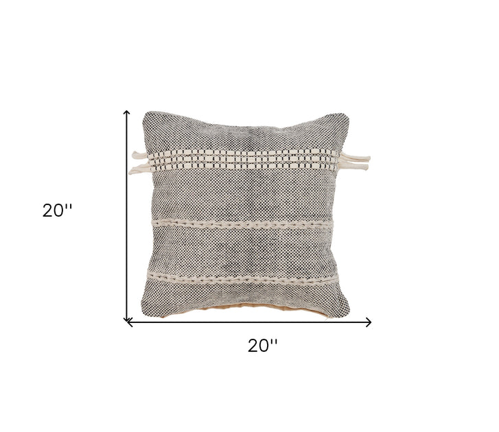 Hivvago Striped Pillow Black/Off-White 51x51 cm 4