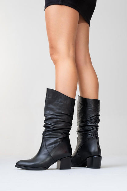 Forever & Always Soule Leather Boot Grey US 9 3