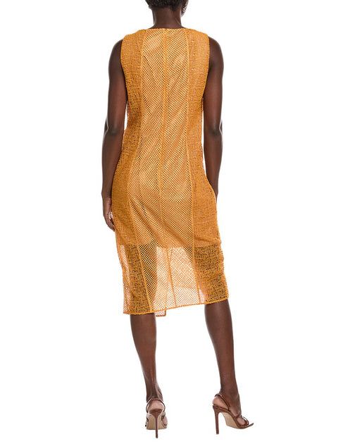 Robe Midi en Dentelle Sans Manches Akris Jaune US 6 3