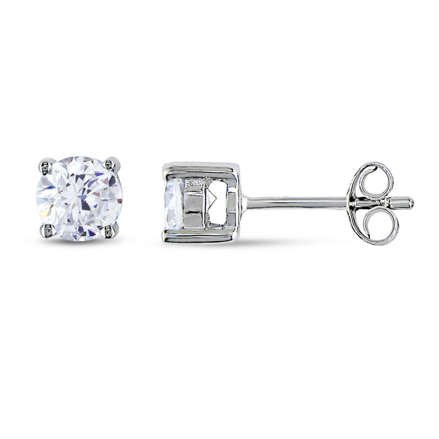 Mimi & Max Cubic Zirconia Stud Earrings Silver 2