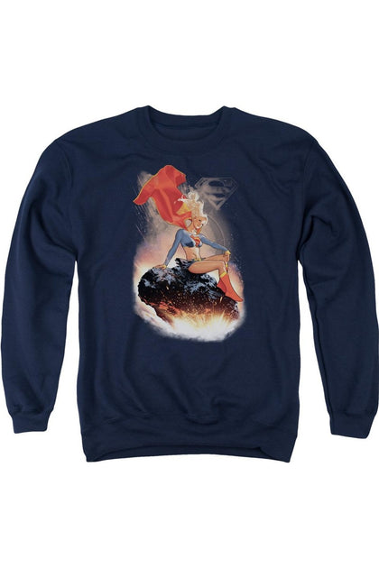 Gildan Superman Ride It Out Crewneck Sweatshirt Bleu XLarge 2
